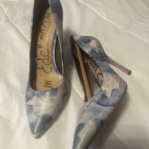 Sam Edelman Blue and Silver Heels with Stiletto Design